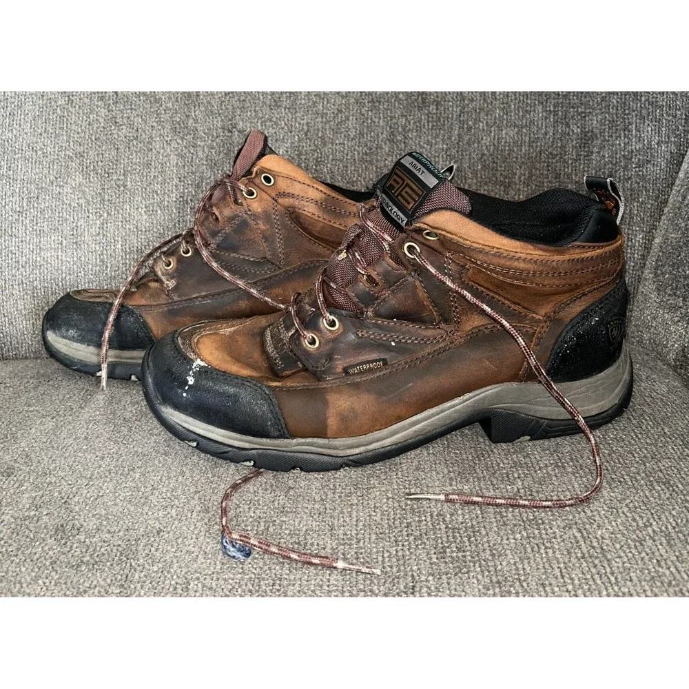 Ariat Boots Mens Size 9 Brown Leather Waterproof Chukka Work Ankle 10002183